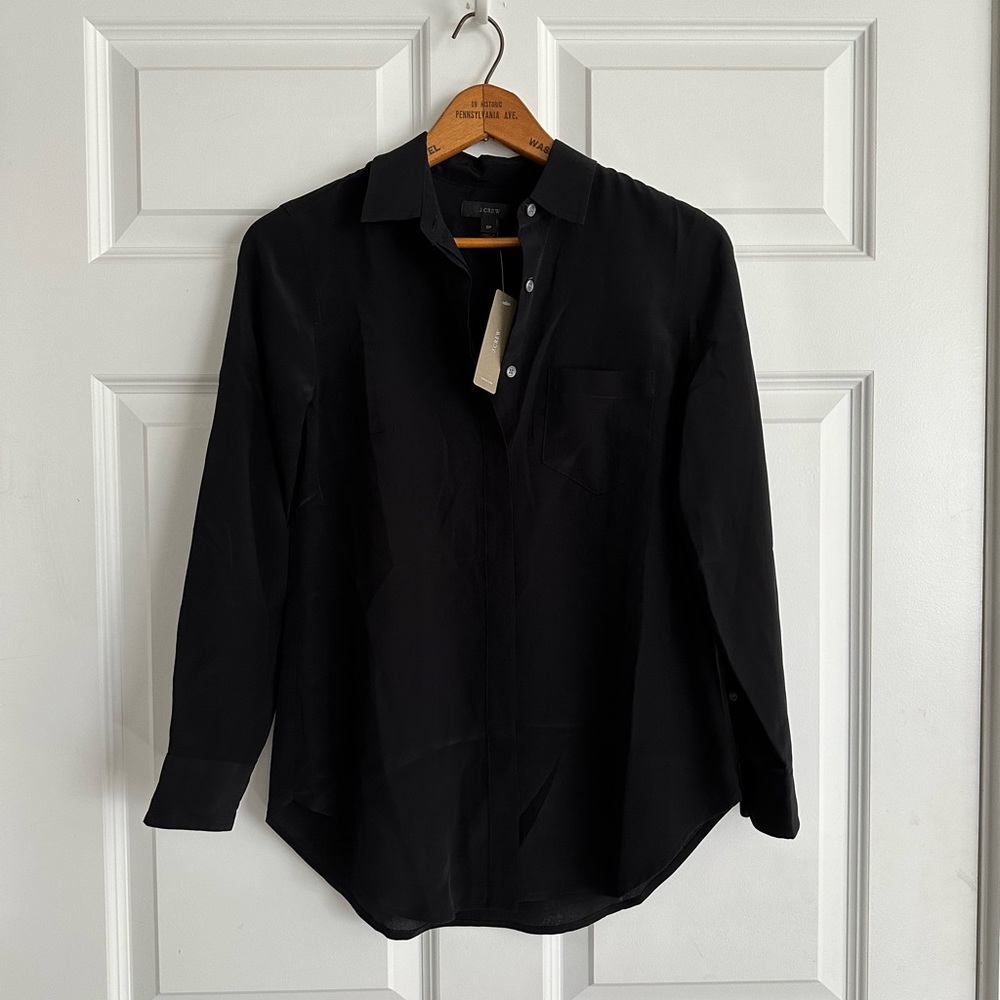 Jcrew silk women’s button down size 0 petite NWT